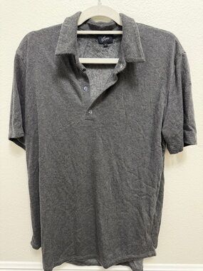 Stussy Men’s Charcoal Short-Sleeve Polo